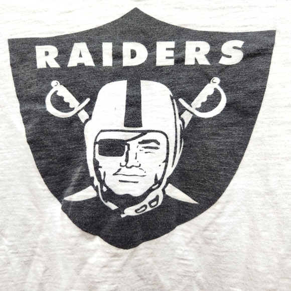 NFL Juniors Collection Raiders Burnout Long Sleeve Size XS White Black Football - Picture 3 of 5